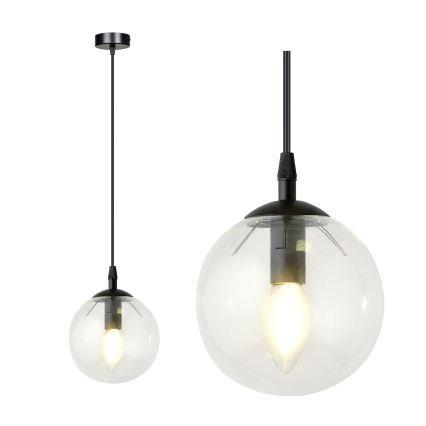 Lühter COSMO 1xE14/10W/230V d. 14 cm must/läbipaistev