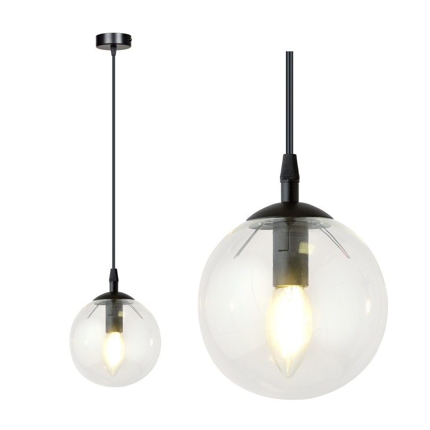 Lühter COSMO 1xE14/10W/230V d. 14 cm must/läbipaistev