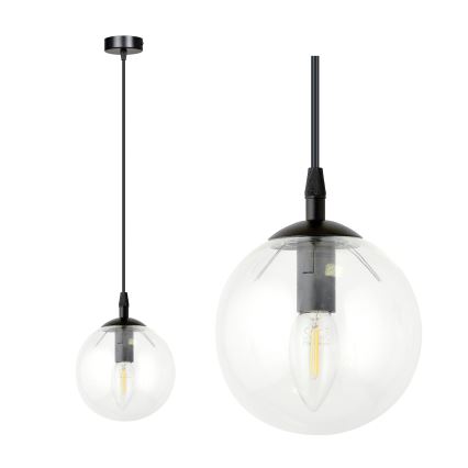 Lühter COSMO 1xE14/10W/230V d. 14 cm must/läbipaistev