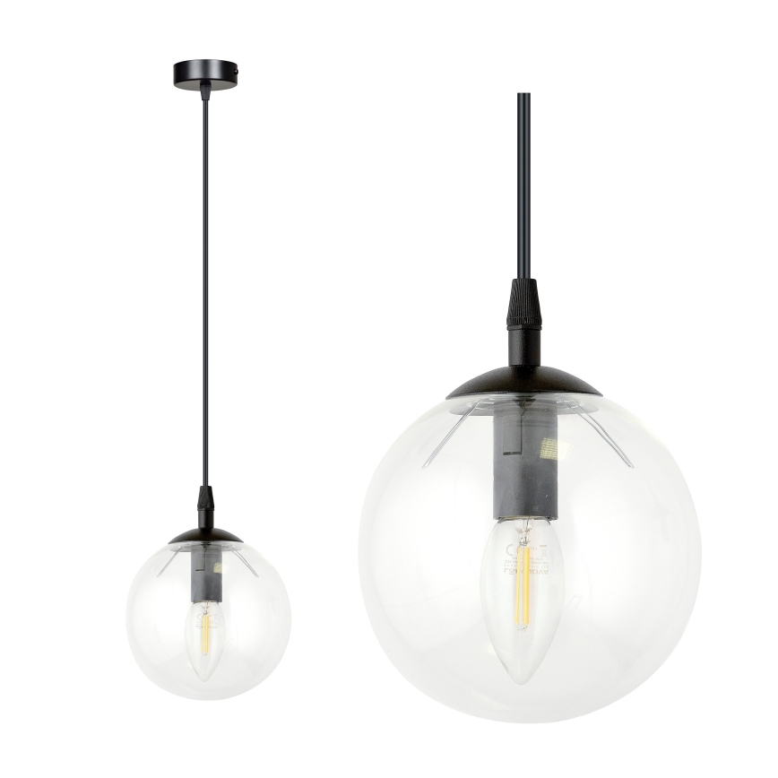 Lühter COSMO 1xE14/10W/230V d. 14 cm must/läbipaistev