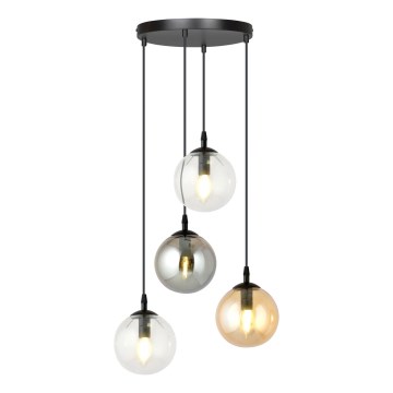 Lühter COSMO 4xE14/10W/230V d. 40 cm must/hall/beež/läbipaistev