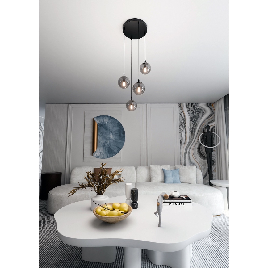Lühter COSMO 4xE14/10W/230V d. 40 cm must/hall