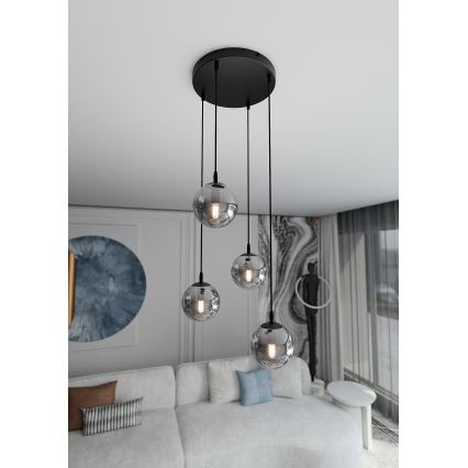 Lühter COSMO 4xE14/10W/230V d. 40 cm must/hall
