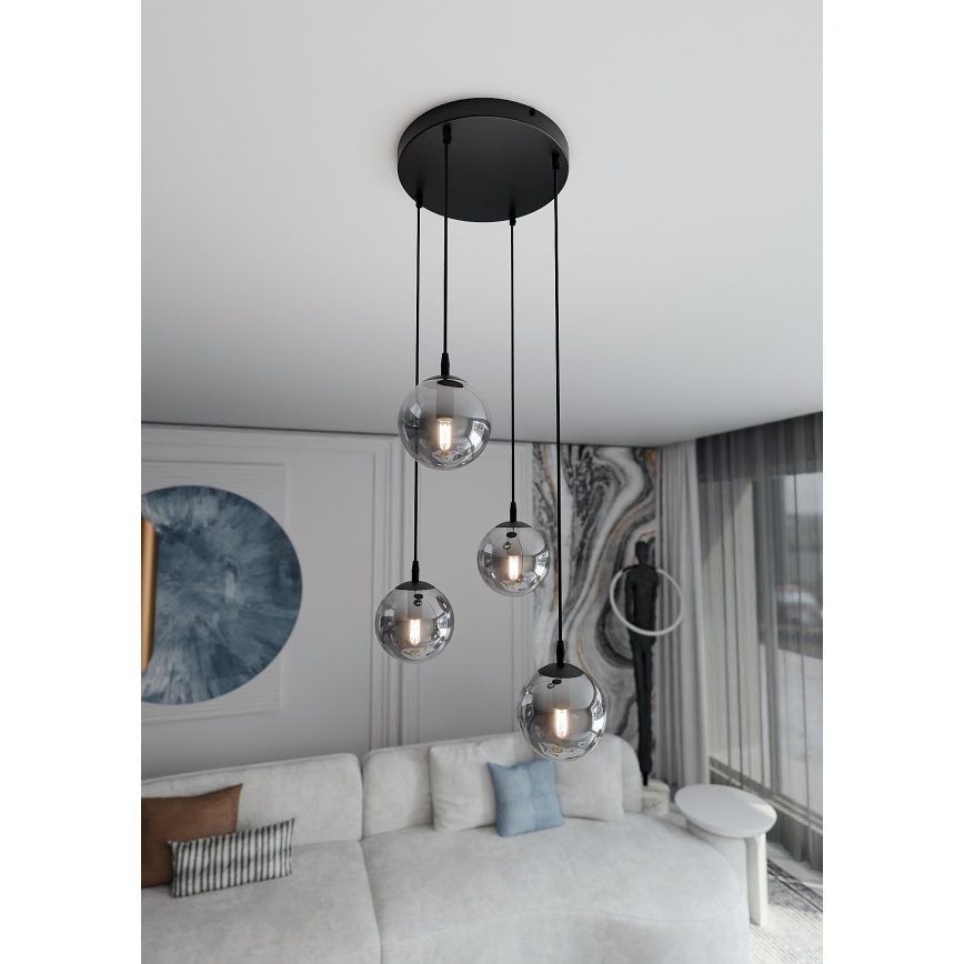 Lühter COSMO 4xE14/10W/230V d. 40 cm must/hall