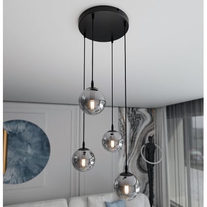 Lühter COSMO 4xE14/10W/230V d. 40 cm must/hall