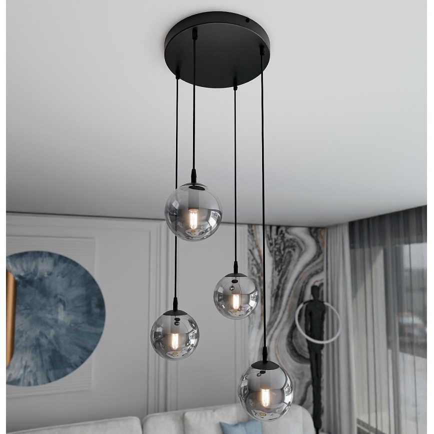 Lühter COSMO 4xE14/10W/230V d. 40 cm must/hall