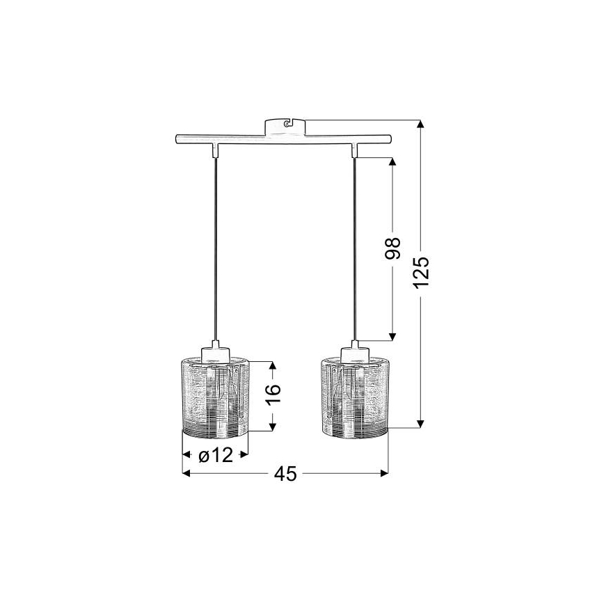 Lühter COX 2xE27/60W/230V kuldne
