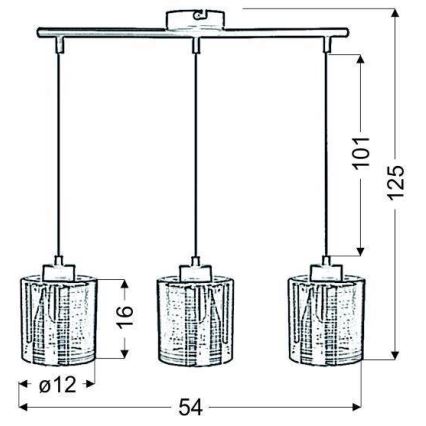 Lühter COX 3xE27/60W/230V