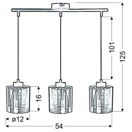 Lühter COX 3xE27/60W/230V kuldne