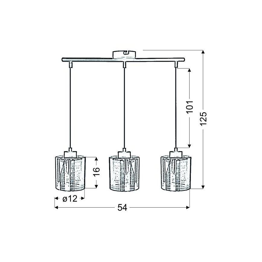 Lühter COX 3xE27/60W/230V kuldne