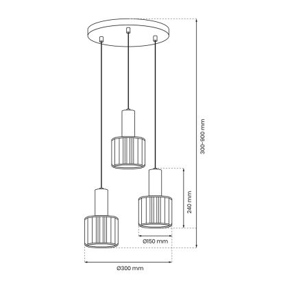 Lühter CRISTAL 3xE27/60W/230V must