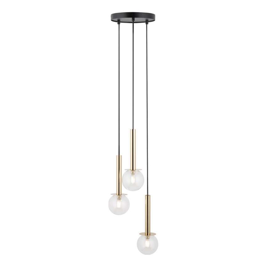 Lühter DAISY 3xG9/12W/230V d. 27 cm kuldne/must/läbipaistev