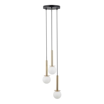 Lühter DAISY 3xG9/12W/230V d. 27 cm kuldne/must/valge
