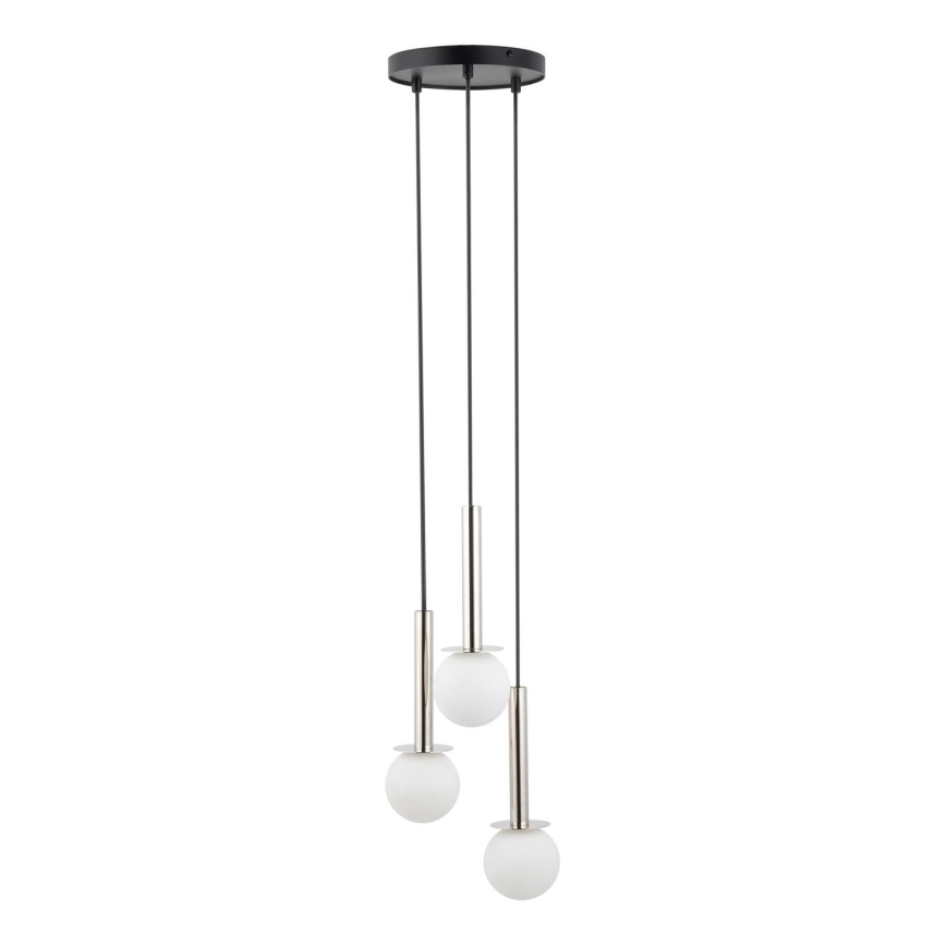 Lühter DAISY 3xG9/12W/230V d. 27 cm läikiv kroom/must/valge