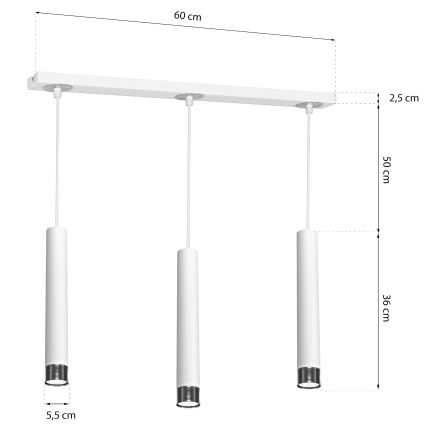 Lühter DANI 3xGU10/8W/230V