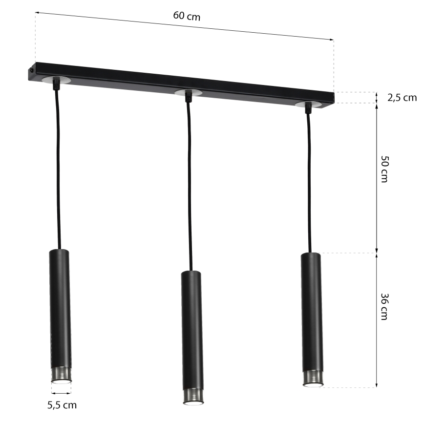 Lühter DANI 3xGU10/8W/230V