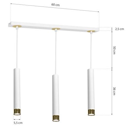 Lühter DANI 3xGU10/8W/230V