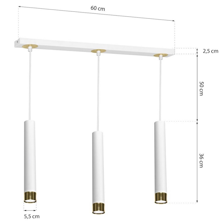 Lühter DANI 3xGU10/8W/230V