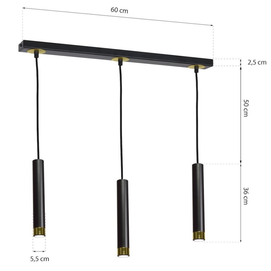 Lühter DANI 3xGU10/8W/230V