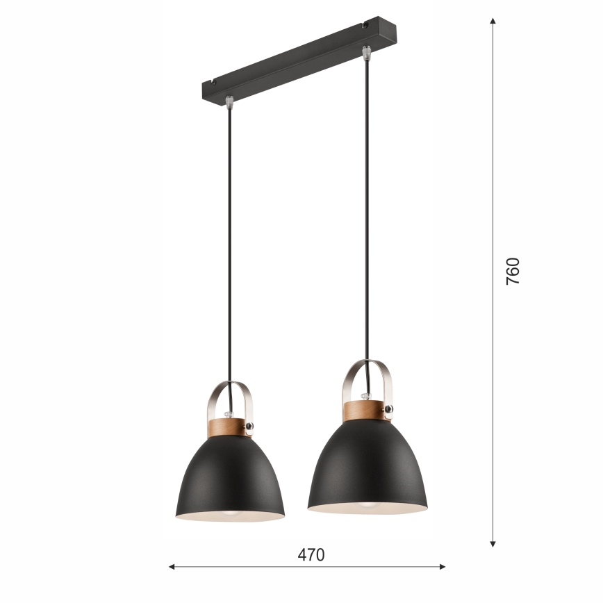 Lühter DANIELLE 2xE27/60W/230V pöök