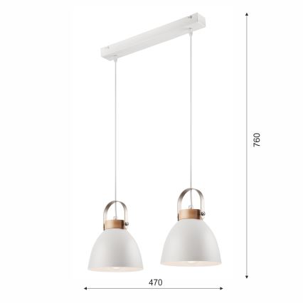 Lühter DANIELLE 2xE27/60W/230V pöök