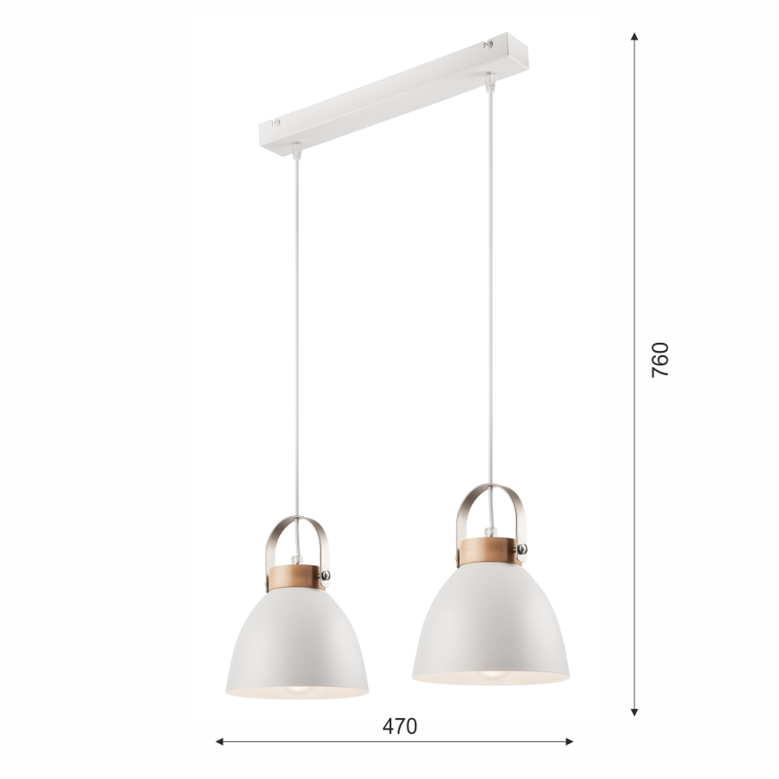 Lühter DANIELLE 2xE27/60W/230V pöök