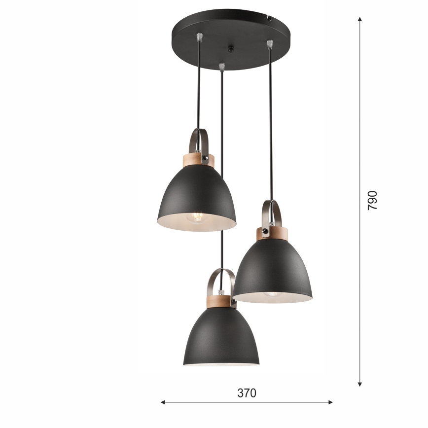 Lühter DANIELLE 3xE27/60W/230V pöök