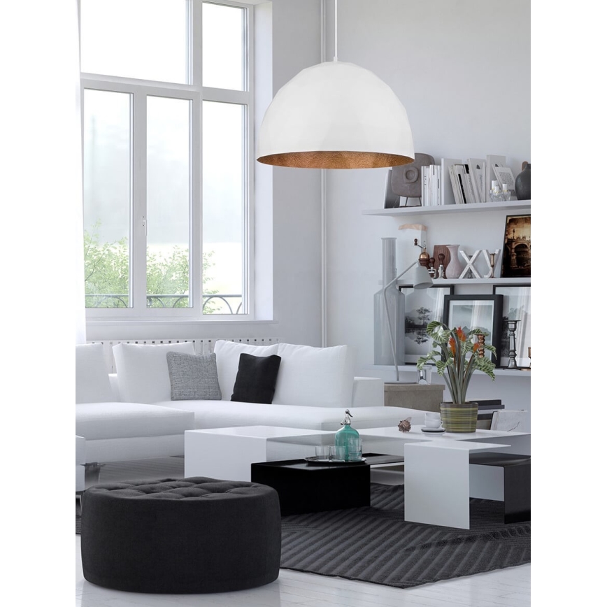 Lühter DIAMENT 1xE27/60W/230V d. 35 cm valge/vask