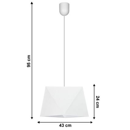 Lühter DIAMENT 1×E27/60W/230V valge