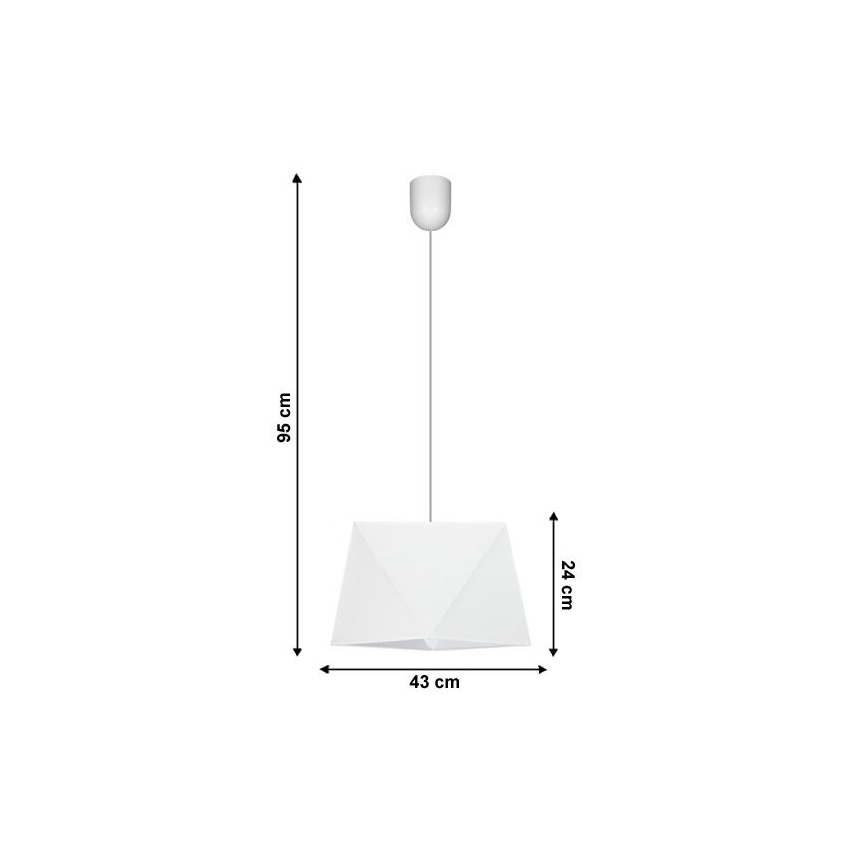 Lühter DIAMENT 1×E27/60W/230V valge