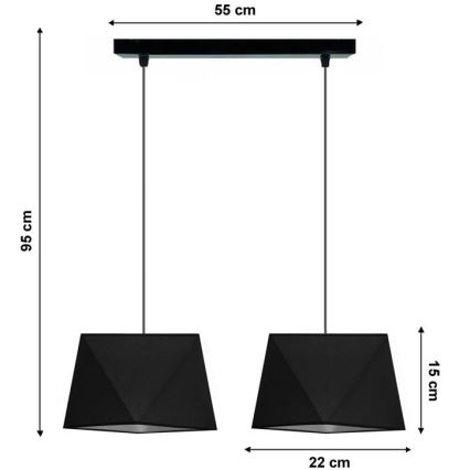 Lühter DIAMENT 2xE27/60W/230V must