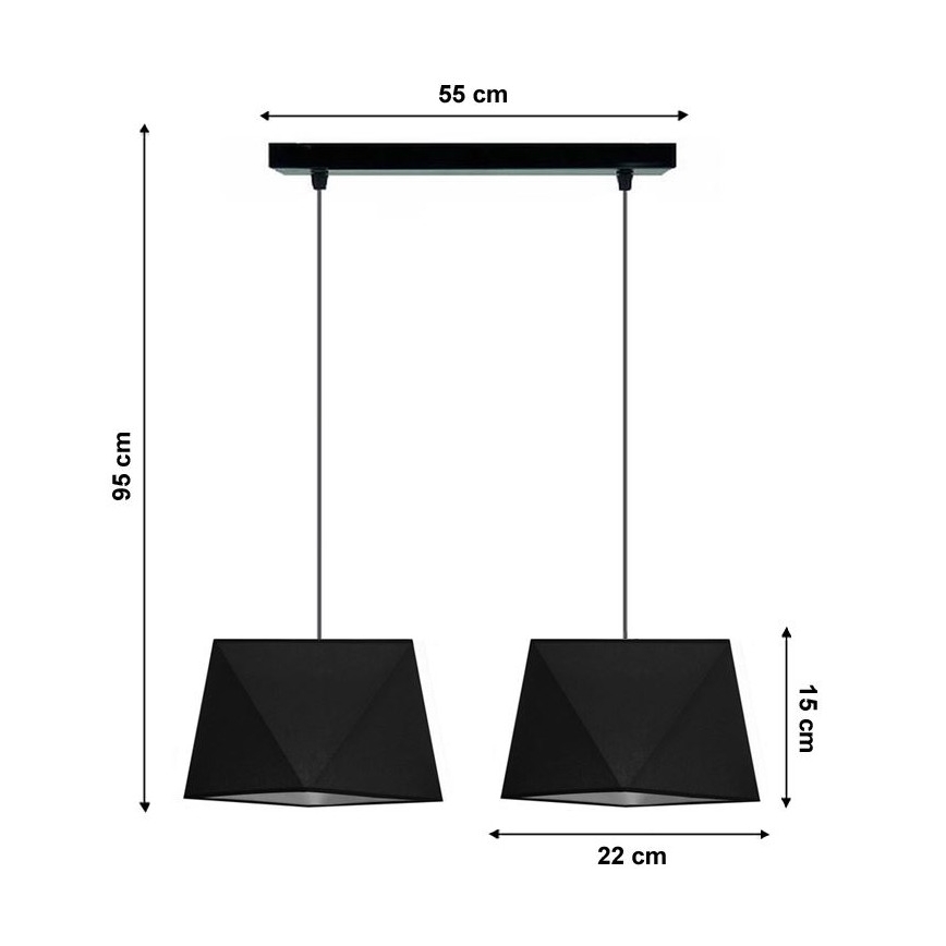 Lühter DIAMENT 2xE27/60W/230V must
