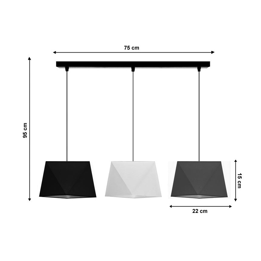 Lühter DIAMENT 3xE27/60W/230V
