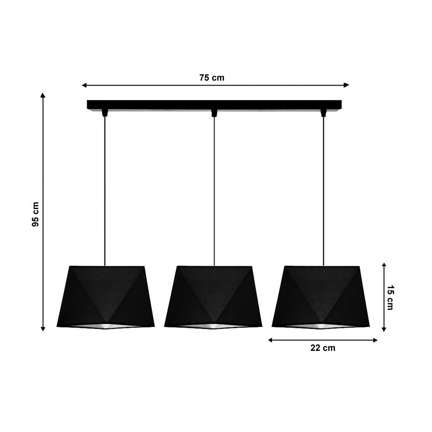Lühter DIAMENT 3xE27/60W/230V must
