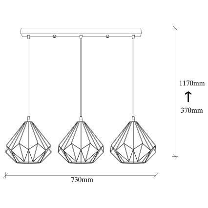 Lühter DIAMOND 3xE27/100W/230V