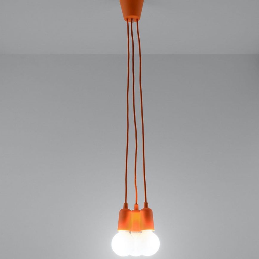 Lühter DIEGO 3xE27/60W/230V oranž
