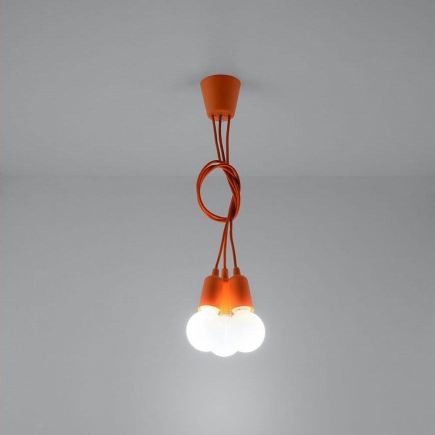 Lühter DIEGO 3xE27/60W/230V oranž