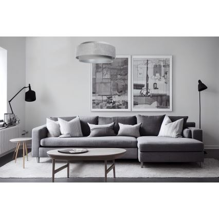 Lühter DOBLO 1xE27/60W/230V d. 60 cm hall/hõbedane