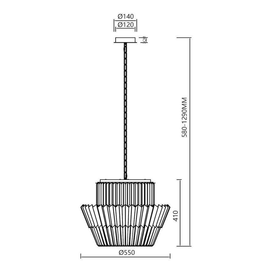 Lühter DONNA 12xE14/40W/230V d. 55 cm matt kroom