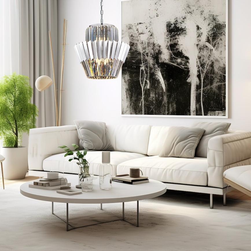 Lühter DONNA 9xE14/40W/230V d. 45 cm matt kroom