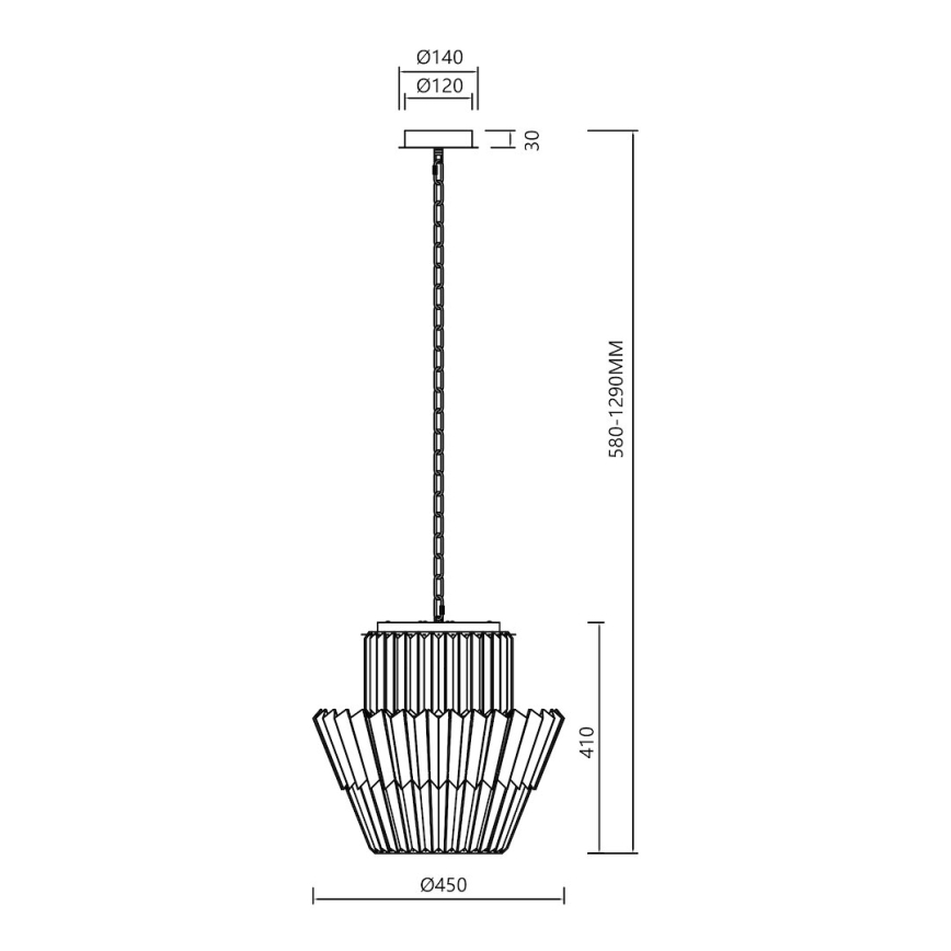 Lühter DONNA 9xE14/40W/230V d. 45 cm matt kroom