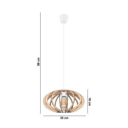 Lühter EARTH 1xE27/60W/230V valge/beež