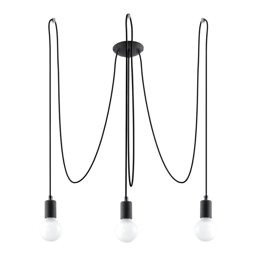 Lühter EDISON 3 3xE27/60W/230V ämblik must