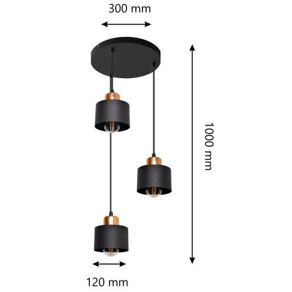 Lühter EDISON 3xE27/15W/230V