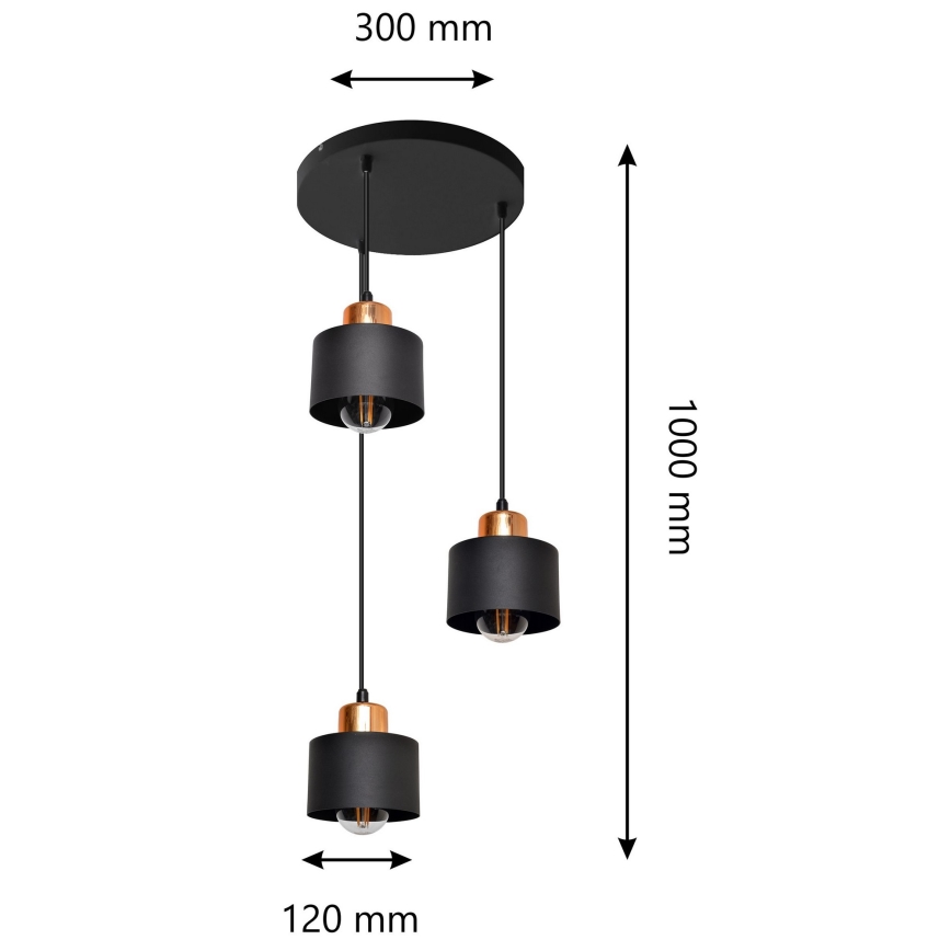 Lühter EDISON 3xE27/15W/230V