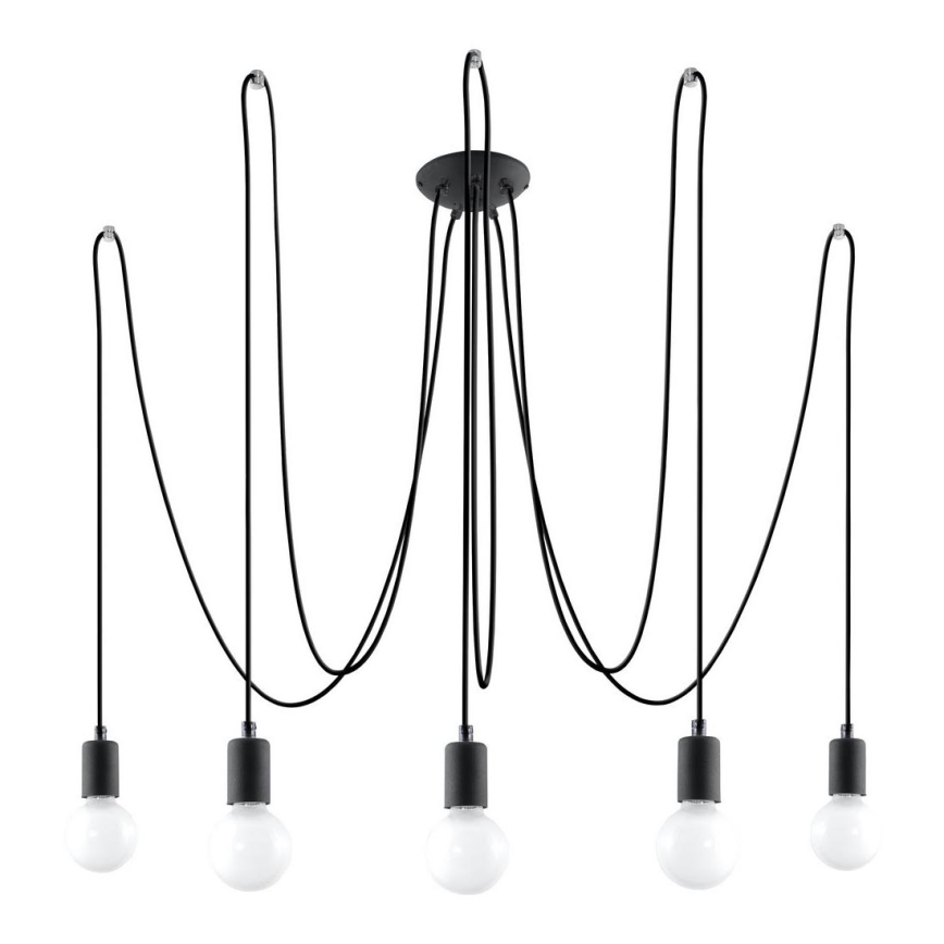 Lühter EDISON 5 5xE27/60W/230V ämblik must