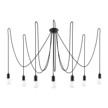 Lühter EDISON 7 7xE27/60W/230V ämblik must