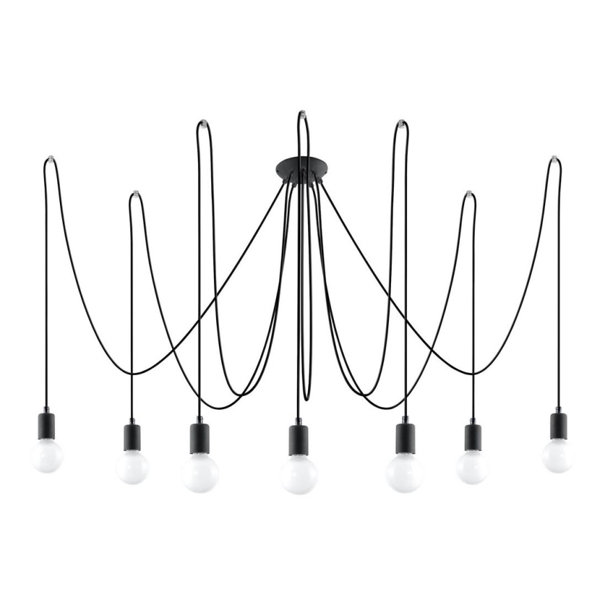 Lühter EDISON 7 7xE27/60W/230V ämblik must