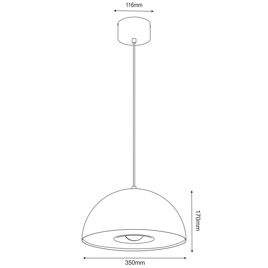 Lühter ELGUND 1xE27/15W/230V d. 35 cm messing