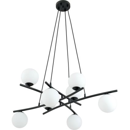 Lühter ESSA 8xE14/10W/230V must/valge